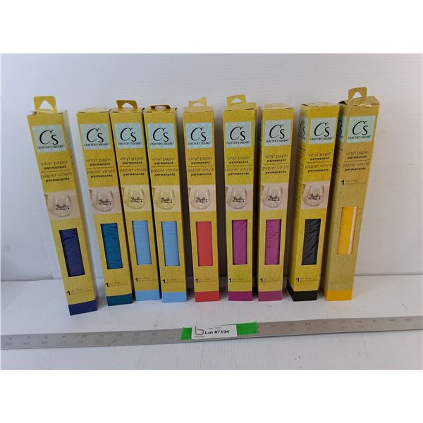 (9) Packages of Vinyl Paper 12" x 48", Appear NIB