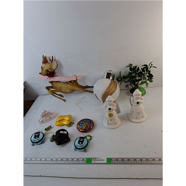 Artificial Bonsai Tree, Christmas Tree Ornaments, Light up Ceramic Figurines- Requires New Batteries