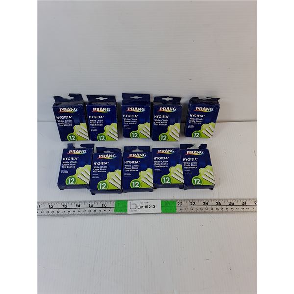(10) Containers of White Chalk- Appear New