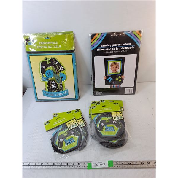 Gaming Party Decor- Centrepieces, Photo Cutouts, Swirl Decorations- Sealed