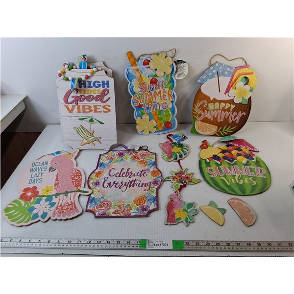 Summer Decor Signs Up to 13.5" Tall