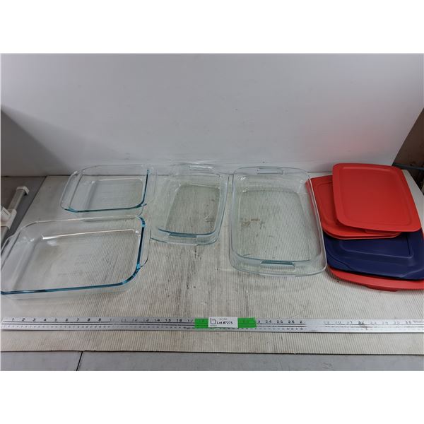(4) Pyrex Glass Pans w/Lids - PICK UP