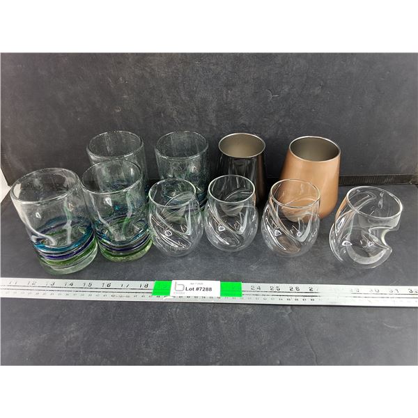 (2) Ozark Trail Metal Cups & Assorted Glasses