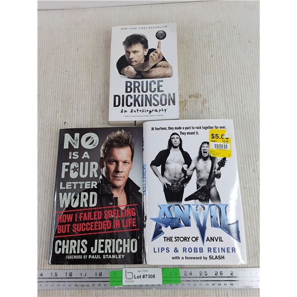 (3) Books - Chris Jericho, Bruce Dickinson, The Story of Anvil