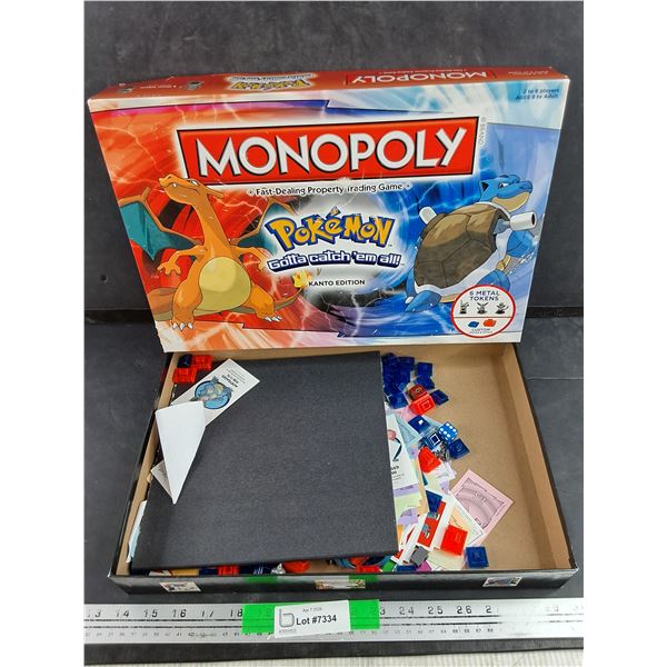 Monopoly Pokemon Kanto Edition Game - As Is