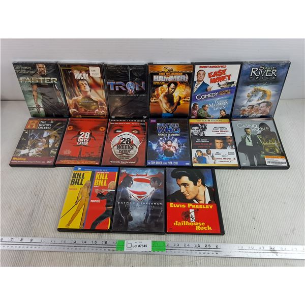Assorted DVDs - Kill Bill, Elvis Presley, Rocky, Misc