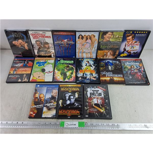 Assorted DVDs - Family Guy, Transformers, Ace Ventura, Misc