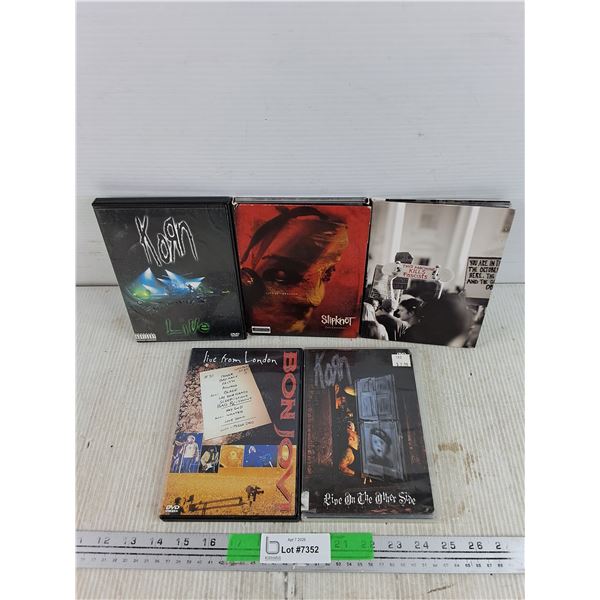 Assorted DVDs - Korn Live, Slipknot, Bon Jovi, Misc