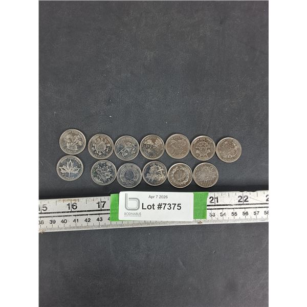 (13) 2000 Canadian Quarters Collection Complete Set