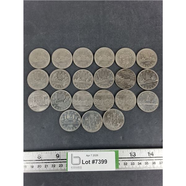 (21) Canadian Dollar Coins - 1968 - 1984