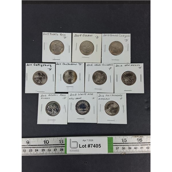 (10) United States Quarters- 2009-2013
