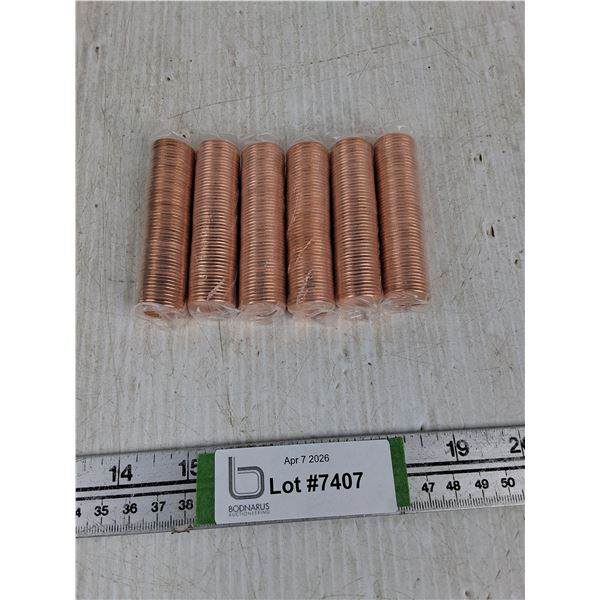 (6) Rolls of Pennies - As Is