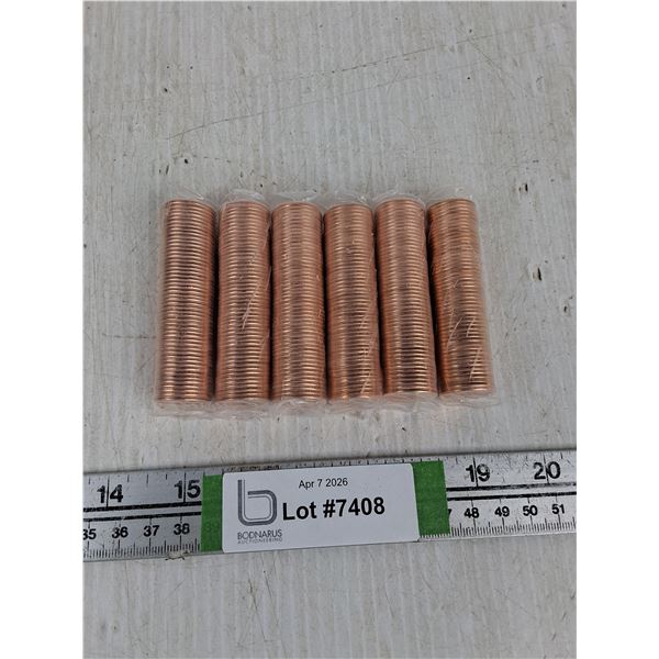 (6) Rolls of Pennies - As Is