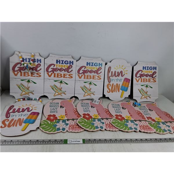 Tropical Party Decor- Wooden Signs