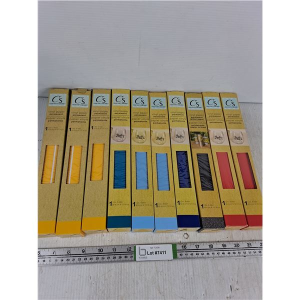(10) Boxes of Vinyl Paper - Various Colours