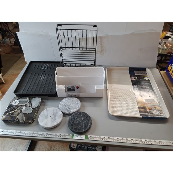 Shower Caddy, Desk Organizer, Stone Hot Plate - Cracked, Mega Baking Sheet - PICK UP