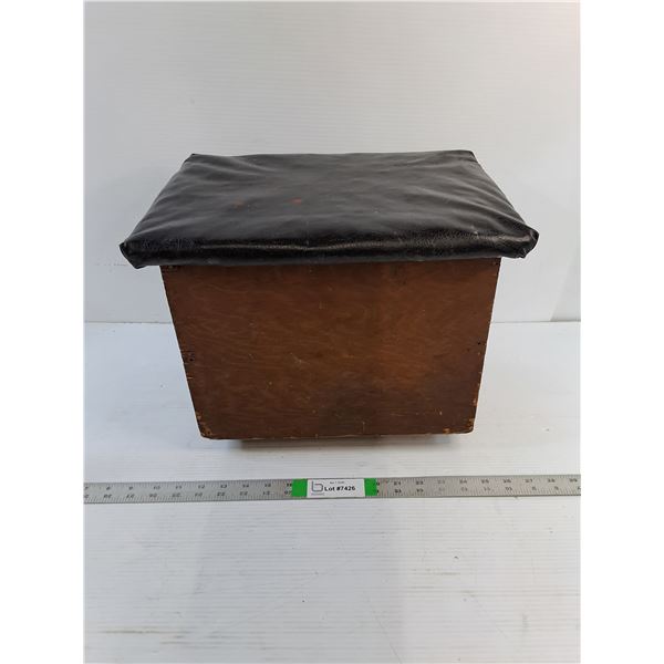 Custom Wooden Stool w/Spring  (14 1/2" x 12" x 10 1/2")-Cannot Ship