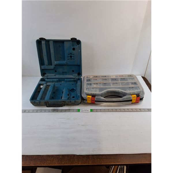 (1) Makita Drill / CASE ONLY (1) Parts / Installers Case - Screws, Self-Tap Screws, Rivets, Misc.
