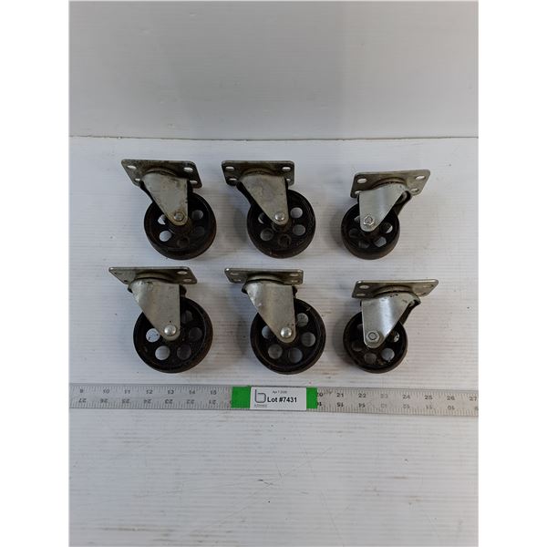 (6) Castor Wheels (4) 3 1/2" (2) 3"