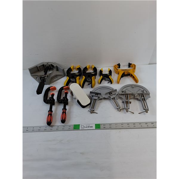 Assorted Tools -  C-Clamp, Angle Clamp, Quick Grip Clamp