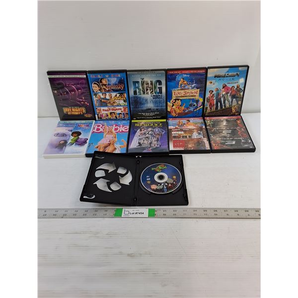 (11) DVD -  As Is  - Minecraft,  The Ring, Barbie, Misc.