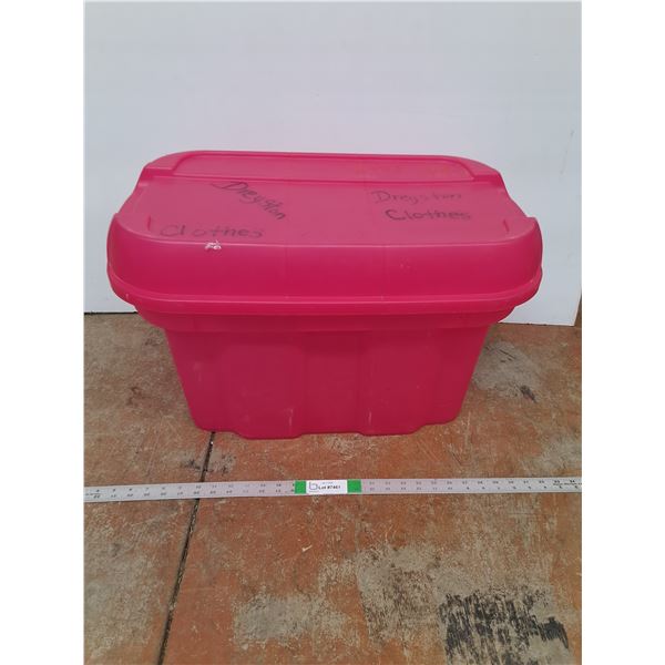 * Storage Tote  -  24" x 14" x 16" / (53) Coat Hangers - Cannot Ship