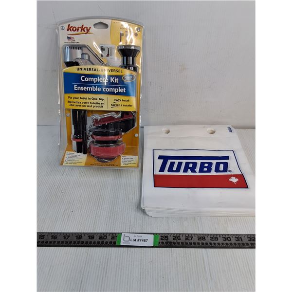 Korky NIB 2" Plumbing Drain,Plastic Turbo Bags