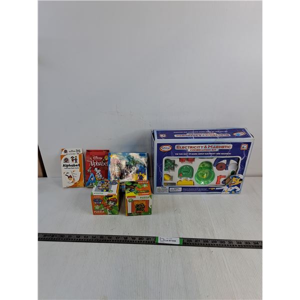 Kids Electric and Magnetic Learning Kit, (3) Puzzles, (2) Alphabet Learning Cards