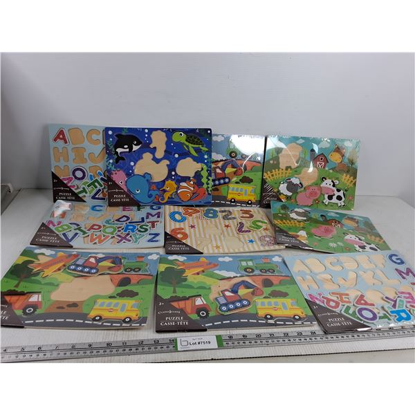 (10) Wooden Children Puzzles & Calendars