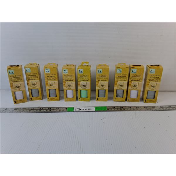 (9) Containers of 4.5" x 48" Vinyl Paper, NIB
