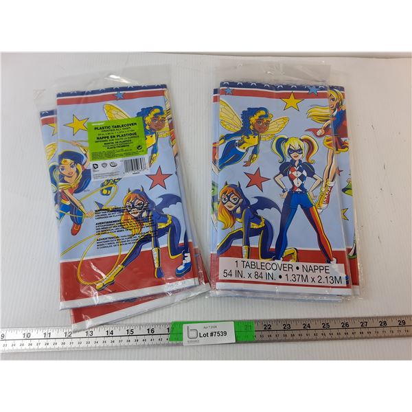 (7) Female Superhero Plastic Tablecloths- Sealed