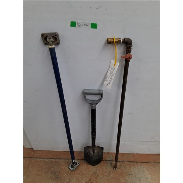 40"  Pipe w/ Valve, Shovel & Support Bar 40" Folded, PICKUP ONLY