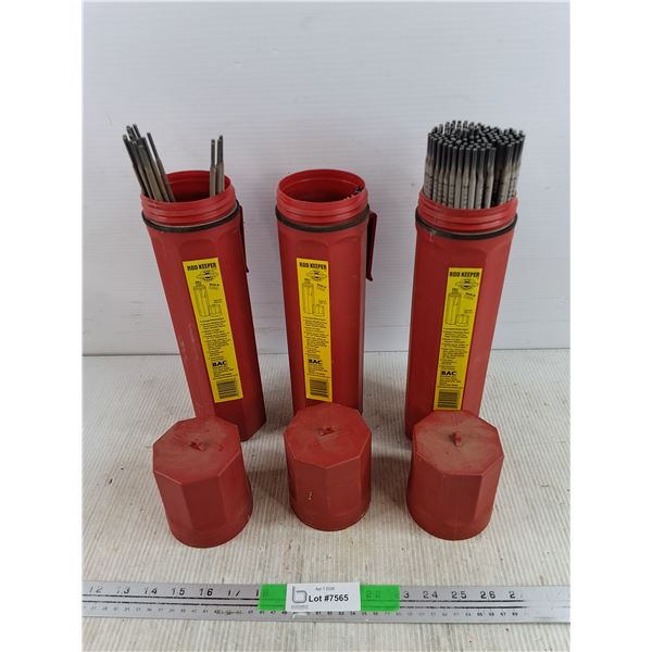 (3) Rod Keeper Containers, Welding Rods