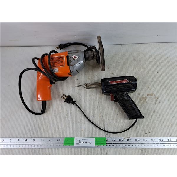 Black & Decker Drill, Weller Soldering Gun - Powers On, As Is