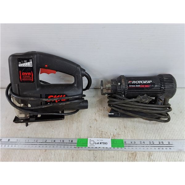 Skil Variable Speed Jig Saw & Rotozip Spiral Gun - Powers On, As Is