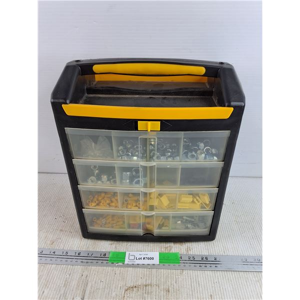 Plastic Hardware Organizer 11" x 14" x 6", Nuts, Electrical Couplers