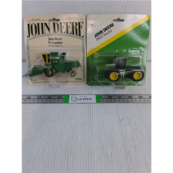 (2) 1:64 John Deere Die-Cast Combine and Tractor (NIB)