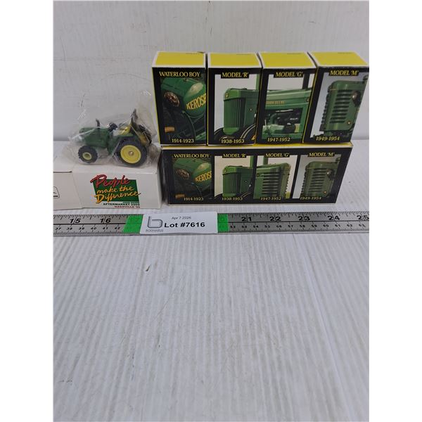 (5) Miniature Die-Cast John Deere Tractors (NIB) taken out for pictures