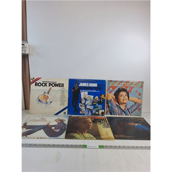 (6) Records-Rock Power, James Bond, Bill Anderson, Tammy Wynette, Charlie Pride, Misc