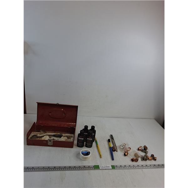 Craftsman Tool Box, Hand Medic Antiseptic Treatment, Paintbrushes, Misc
