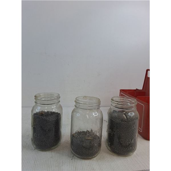 *^(3) Jars of Led Shot in Plastic Coke Carrier ( as is)