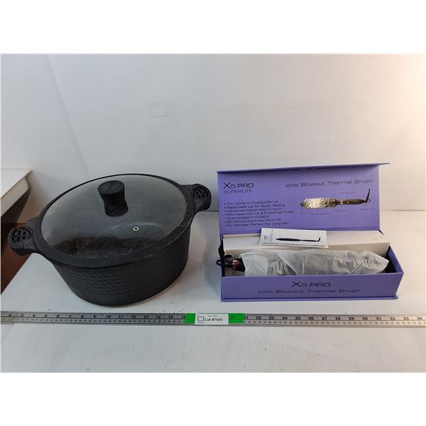 Deane & White Casserole Dish and Ionic Blowout Thermal Brush- Powers On - PICK UP