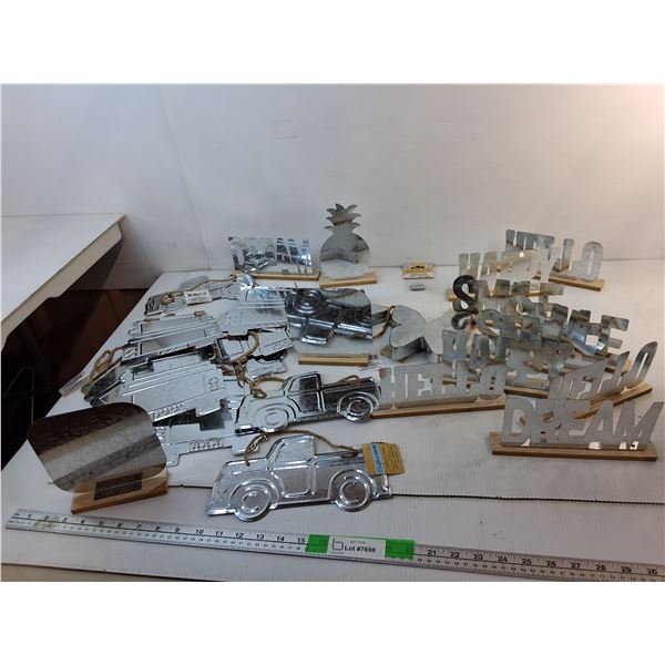 Galvanized Plaques (Hanging & with Stands)- Trucks, Pineapple, Dream, Misc.
