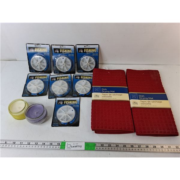 Fishing Weights, Dish Drying Mats & Scented Candles