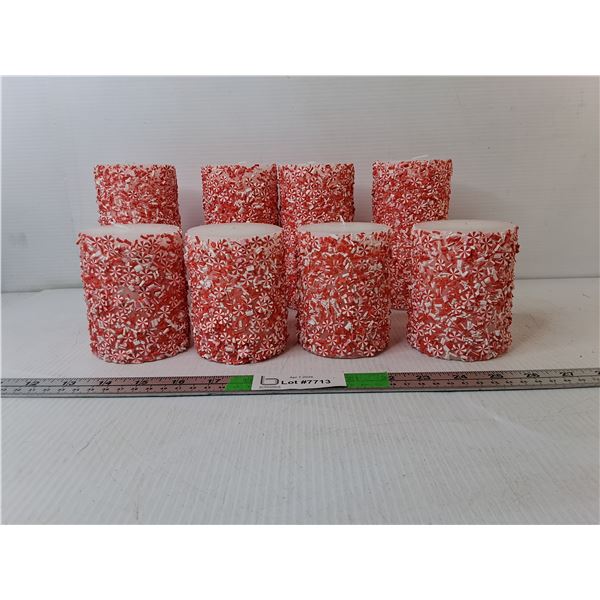 (8) Unscented Christmas Candles Up to 6"