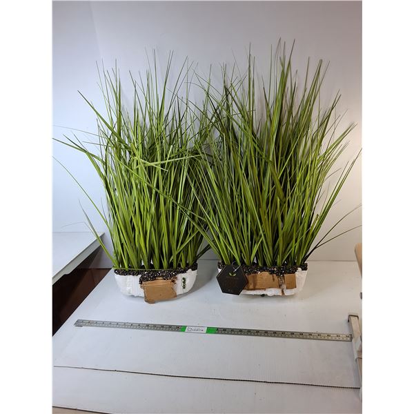 (2) Artificial Grass Plants Up to 34" - PICK UP ONLY