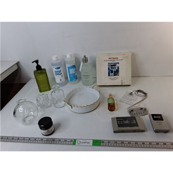 Quick Coat Epoxy, Hand Soap, Wireless BBQ Thermometer- As Is, May Require New Batteries, Misc. Canno