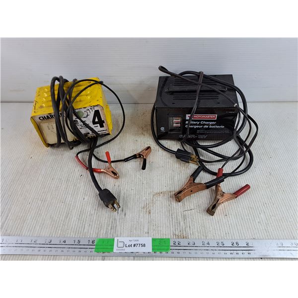 (2) Battery Chargers - 12V/6V - Powers On, As Is
