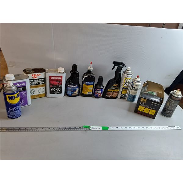 Dust Masks, Brake Fluid, Leather Conditioner, Acetone, Misc.Varying Levels of Fullness-CANNOT SHIP