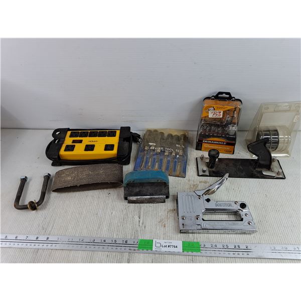 NOMA Power Bar - Powers On, As Is, Carving Tool Set, Drill & Drive Set, Bostitch Stapler, Misc